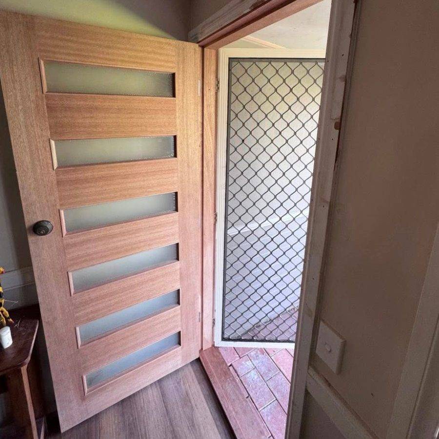 New internal timber door with glass panels